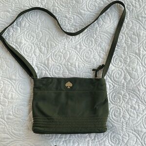Kate Spade nylon cross body bag. Olive green.